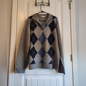 J. CREW 100% Lambs Wool Quarter Zip Pullover